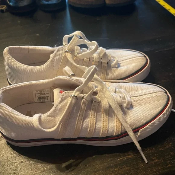 K SWISS Classic White Canvas Sneakers - Picture 2 of 9